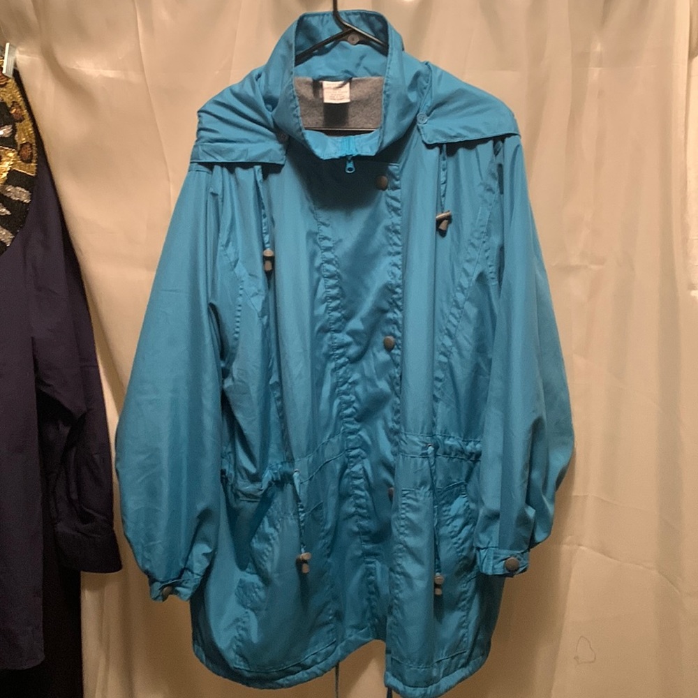 Womens plus size size 1x turquoise hooded jacket